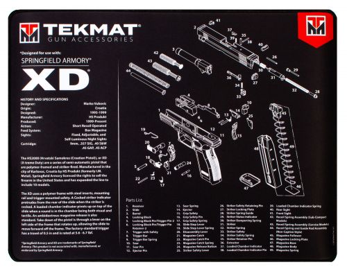 TekMat Ultra Premium Cleaning Mat Springfield XD Parts Diagram 15 x 20
