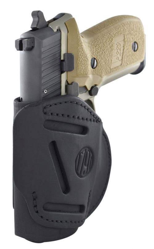 1791 Gunleather 4 Way Stealth Black Leather IWB/OWB For Glock 25-27,29-30,33/Ruger SR9c/S&W MP9,Shield Left Hand