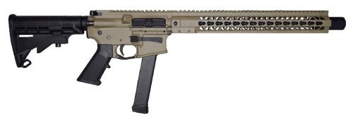 Brigade Firearms A0911623 BM-9 9mm 16 33+1 Flat Dark Earth Cerakote Adjustable Stock 15 Rail