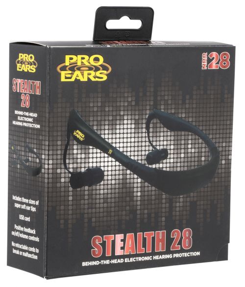 Pro Ears Pro Ears Stealth Electronic 28 dB Behind The Head Black Ear Buds w/Black Band & Gold Logo
