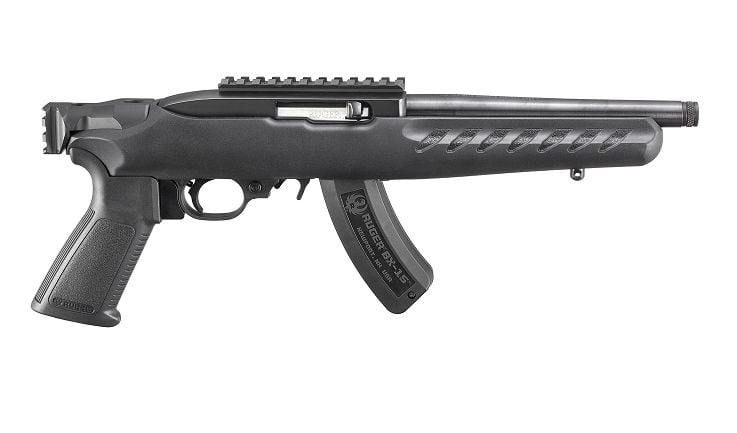 Ruger 22 Charger .22LR 8 Black, Picatinny Rail, 15+1