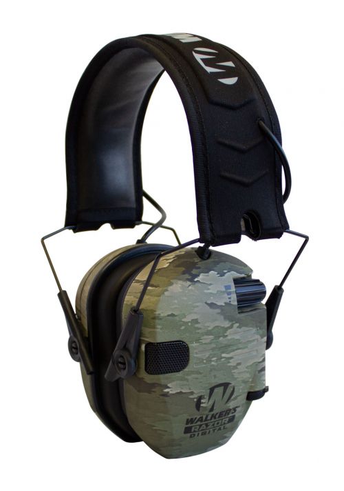 Walkers Razor Pro Digital Electronic Polymer 23 dB Over the Head ATAC-IX Camo Ear Cups w/Black Band