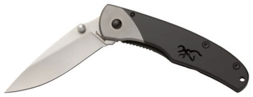 Browning Mountain Ti2 Medium 2.75 7Cr17MoV Stainless Steel Drop Point Stainless Steel Black/Gray Handle Folder