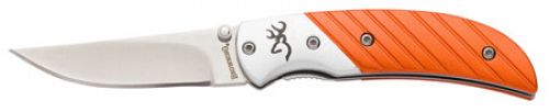 Browning 3220342 Prism II 2.40 7Cr17MoV Stainless Steel Drop Point Aluminum Orange Handle Folder