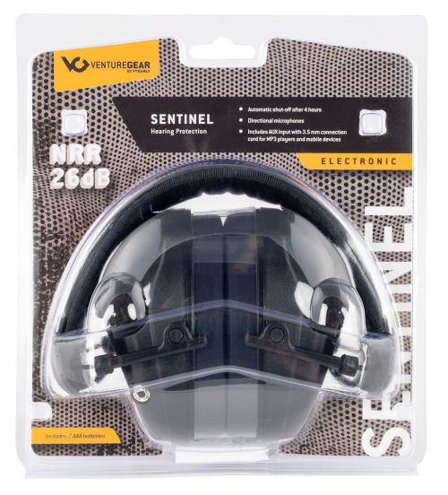 Pyramex Venture Gear Sentinel Polymer 26 dB Over the Head Black