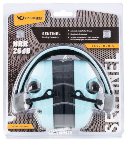 Pyramex Venture Gear Sentinel Polymer 26 dB Over the Head Powder Blue Ear Cups w/Black Band