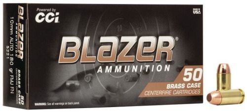 CCI Blazer Brass Ammo 10mm Auto 180 gr Full Metal Jacket  50rd box