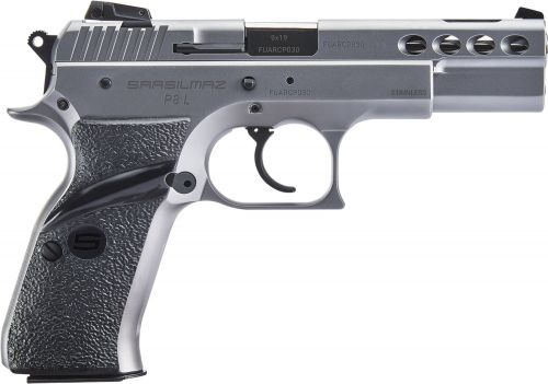 Sar USA P8LST P8L 9mm 4.60 17+1 Stainless Steel Black Polymer Grip