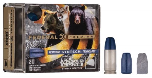 Federal Premium 45 ACP +P 240 gr Solid Core Synthetic Flat Nose 20 Bx/ 10 Cs