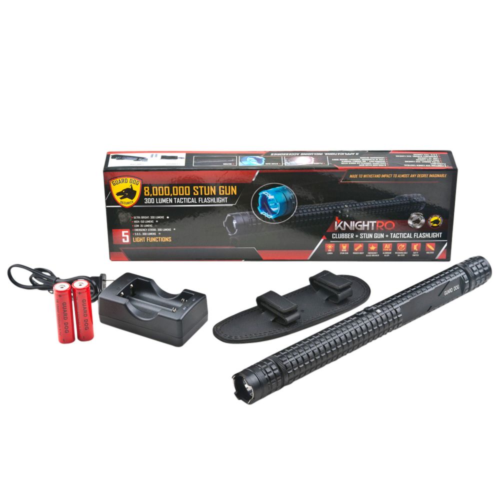 Guard Dog Knightro 8,000 Stun Gun with Light Black Aluminum