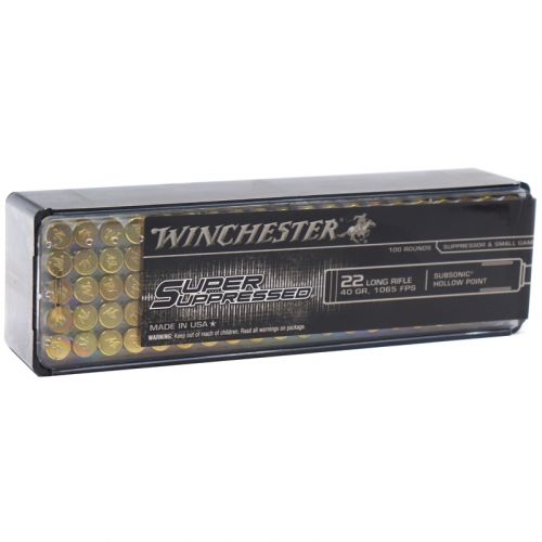 Winchester Super Suppressed .22 LR 40 gr Lead Hollow Point (LHP) 100 Box