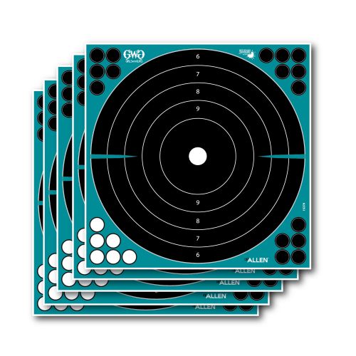 Girls With Guns Splash Self-Adhesive Paper 12 x 12 Bullseye Black Target w/Turquoise Background 5 Per Pack