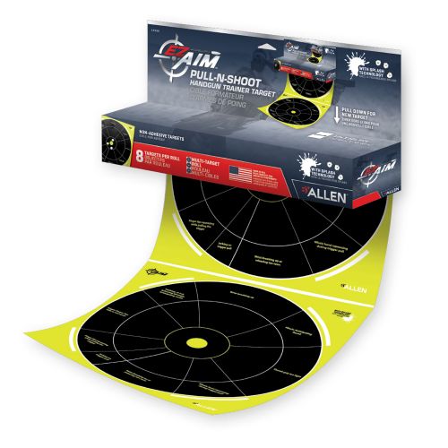 Allen EZ Aim Pull-N-Shoot Splash Paper 12 x 12 Circle Yellow/Black 8 Per Pack