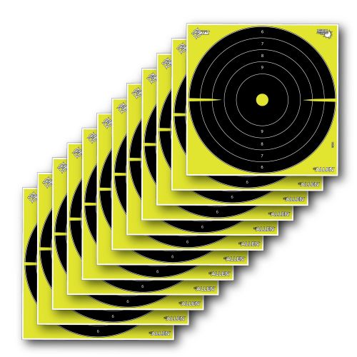 Allen EZ Aim Splash Non-Adhesive Paper 12 x 12 Bullseye Yellow/Black 12 Per Pack