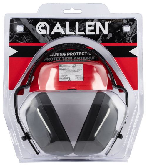 Allen Standard Muff Foam 23 dB Over the Head Black Ear Cups with Black Headband Adult