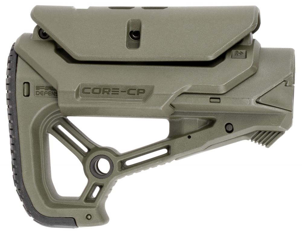 FAB Defense GL-Core CP Buttstock with Adjustable Cheekrest OD Green Synthetic for AR15/M4