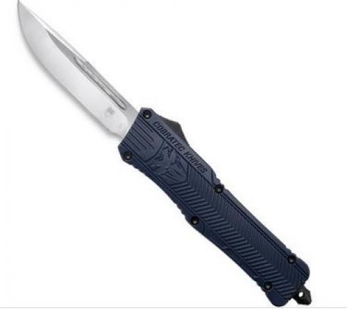 Cobra Tec Knives CTK-1 Large 3.75 Drop Point Plain D2 Steel NYPD Blue Aluminum Handle OTF