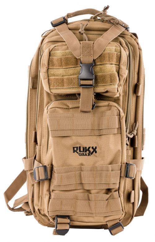 RUKX GEAR Tactical 1 Day 600D Polyester 18 x 11 x 11 Tan