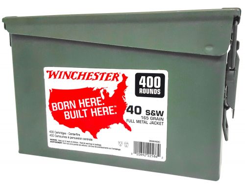 Winchester Ammo USA 40 S&W 165 gr Full Metal Jacket Truncated-Cone (TCFMJ) 400 Bx/2 Cs (Ammo Can)