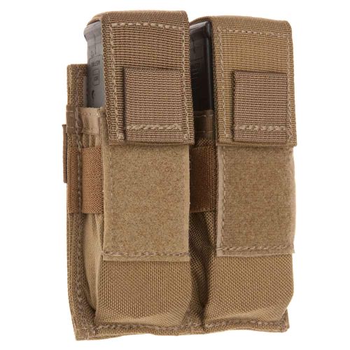 TACSHIELD (MILITARY PROD) Universal Double Pistol Mag Pouch Coyote 1000D Nylon