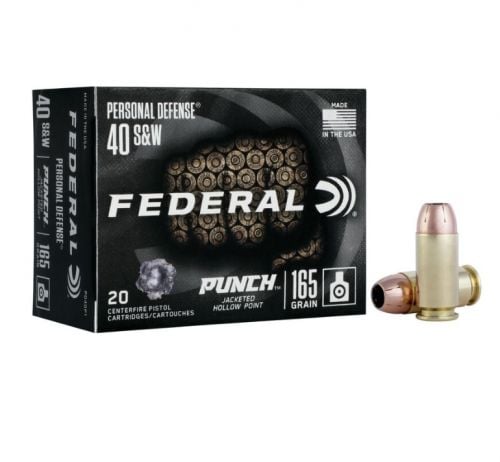 Federal Premium Personal Defense Punch Jacketed Hollow Point 40 S&W Ammo 20 Round Box