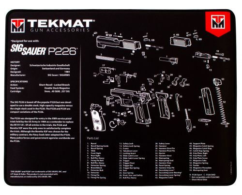 TekMat Ultra Premium Cleaning Mat Sig P226 Parts Diagram 15 x 20