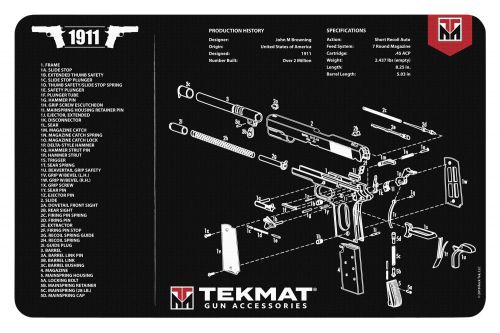 TekMat Original Cleaning Mat 1911 Parts Diagram 11 x 17