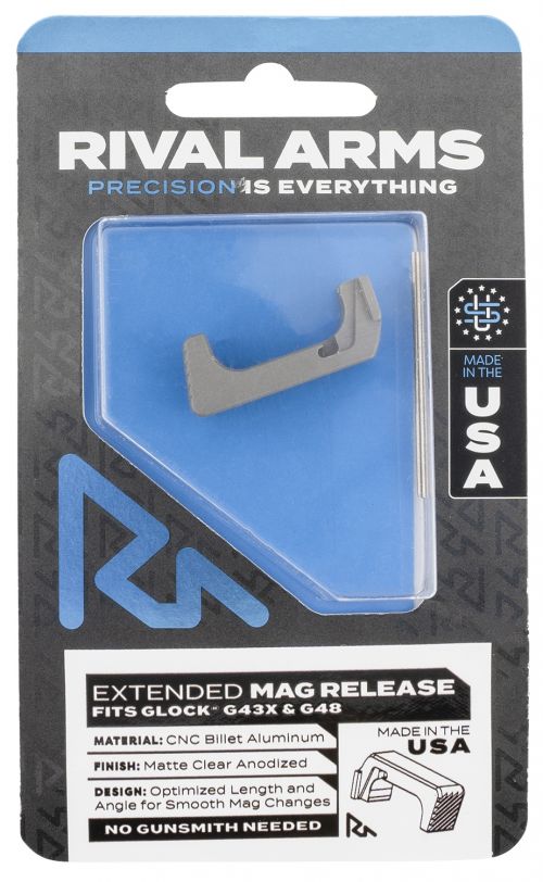 Rival Arms Magazine Release For Glock 43x/48 Extended Stainless Aluminum