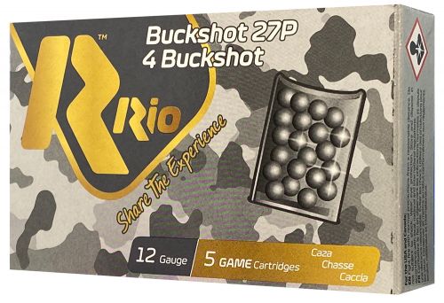 Rio Ammunition Royal Buck 12 Gauge 2.75 27 Pellets 4, Buck Shot 5 Bx/ 50 Cs