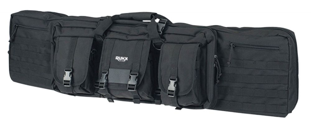 RUKX GEAR Tactical Double Gun Case Black 600D Polyester 42