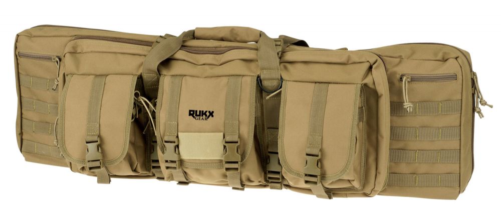 RUKX GEAR Tactical Double Gun Case Tan 600D Polyester 42