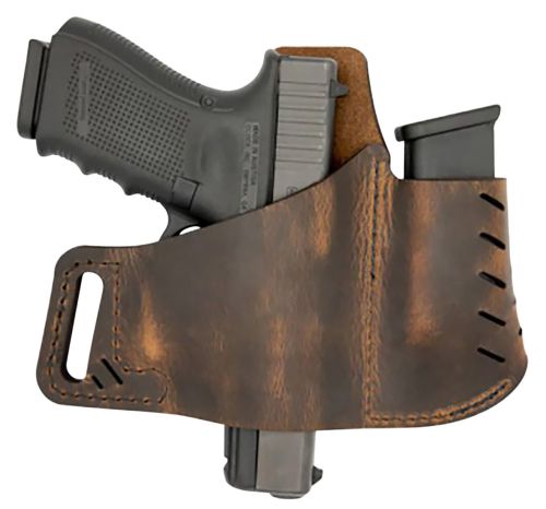 Versacarry Commander Distressed Brown Buffalo Leather OWB fits For Glock Right Hand Size 1