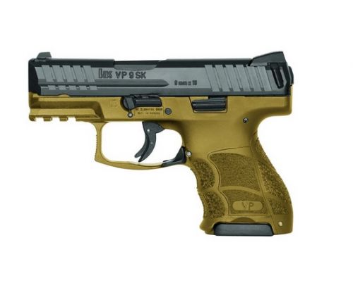 Heckler & Koch H&K VP9 SK 9mm Luger 3.39 (2) 10+1 Black Steel Slide Flat Dark Earth Interchangeable Backstrap Grip