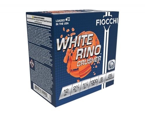 Fiocchi White Rino Crusher 12 GA 2.75 1 1/8 oz #8 25rd box