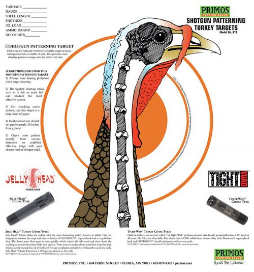 Primos Shotgun Turkey Paper Target 10.75 x 11.50 12 Per Pack