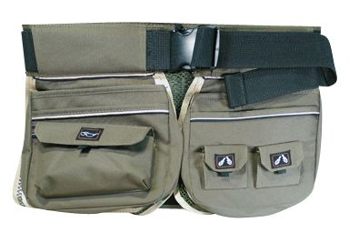 G*Outdoors Half Shooting Vest with Back Pouch Rifle Green w/Khaki Trim Mesh