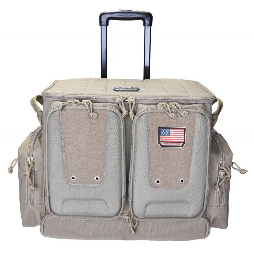 G*Outdoors Tactical Rolling Range Bag 10 Handguns Tan