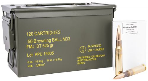 PPU Rangemaster Full Metal Jacket 50 BMG Ammo 120 Round Box