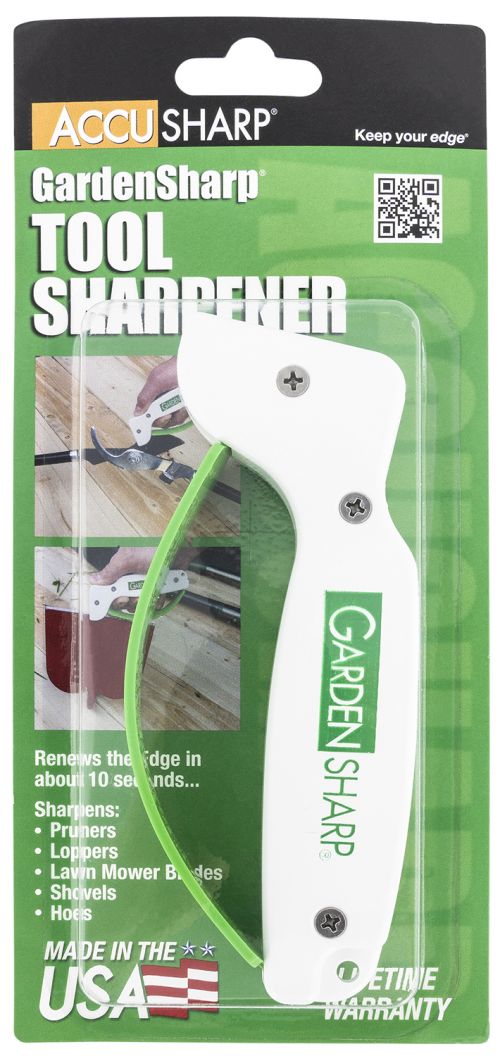 AccuSharp GardenSharp Tool Sharpener Diamond Tungsten Carbide Sharpener White/Green