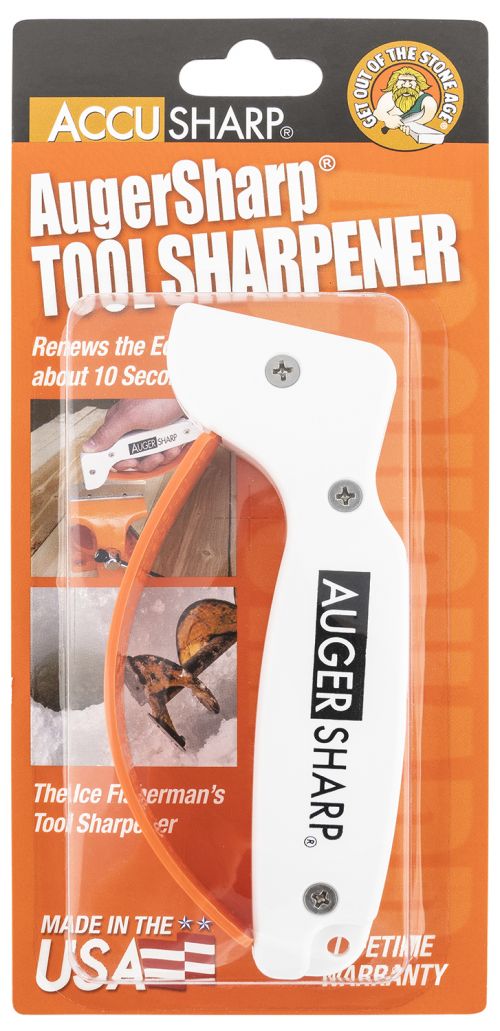 AccuSharp AugerSharp Knife & Tool Sharpener Diamond Tungsten Carbide Sharpener White/Orange