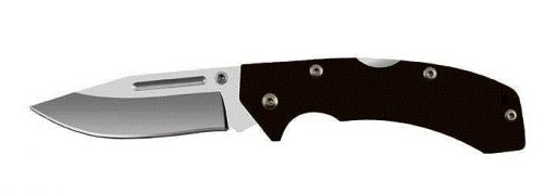 AccuSharp Lockback 3 Folding Plain Stainless Steel Blade Black Handle