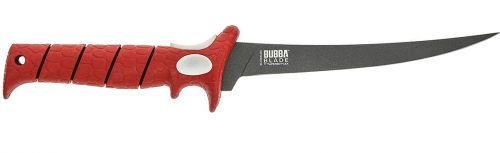 Bubba Tapered Flex 7 Fixed Fillet Plain TiCN Carbon SS Blade Red/Black Non-Slip Handle