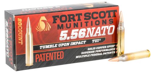 Fort Scott Munitions TUI Solid Copper 5.56 NATO Ammo 62 gr 20 Round Box