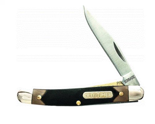 Old Timer Old Timer Mitey Mite 2 Folding Clip Point Plain 7Cr17MoV High Carbon SS Blade Sawcut Handles With Nickel Silve
