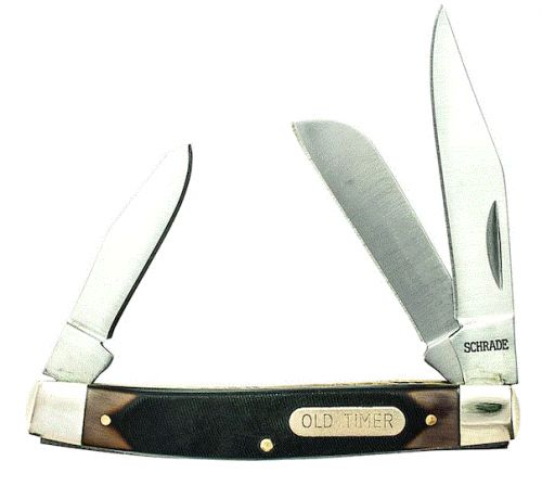 Old Timer Old Timer Middleman 2.40 Folding Clip Point/Sheepsfoot/Pen Plain 7Cr17MoV High Carbon SS Blade Sawcut Bone Wit