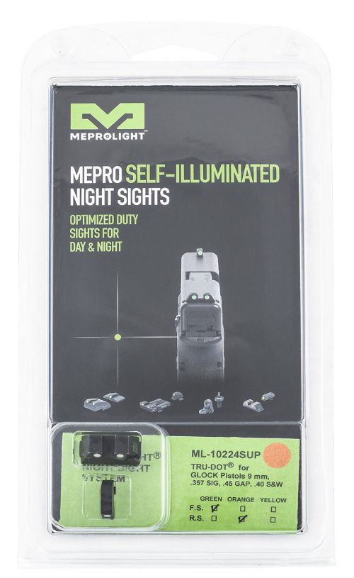 Meprolight Tru-Dot for Glock Fixed Self-Illuminated Green, Orange Tritium Handgun Sights
