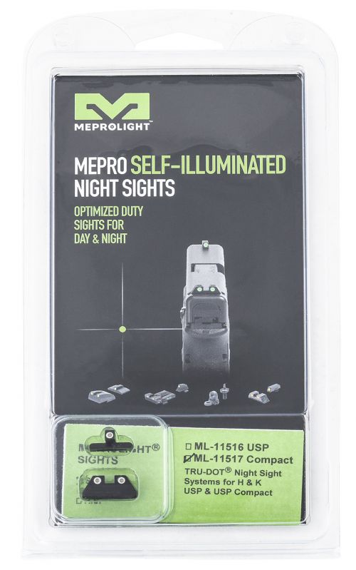 Meprolight Tru-Dot for HK USP Compact Fixed Self-Illuminated Tritium Handgun Sights