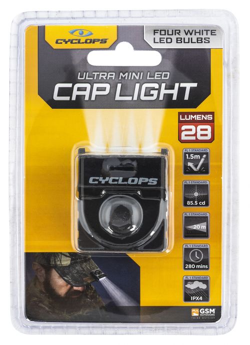 CYCLP BLACK HAT CLIP WHITE LED LIGHT