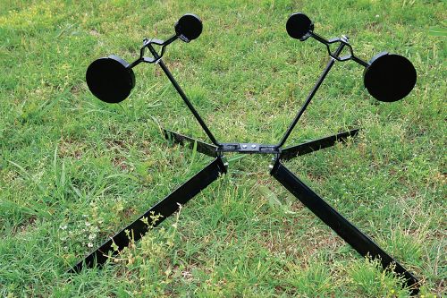 Viking Solutions Dual Spinner Rimfire Target Black AR500 Steel Gong