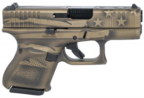 Glock G26 Gen5 Subcompact Black/Coyote Battle Worn Flag 9mm Pistol